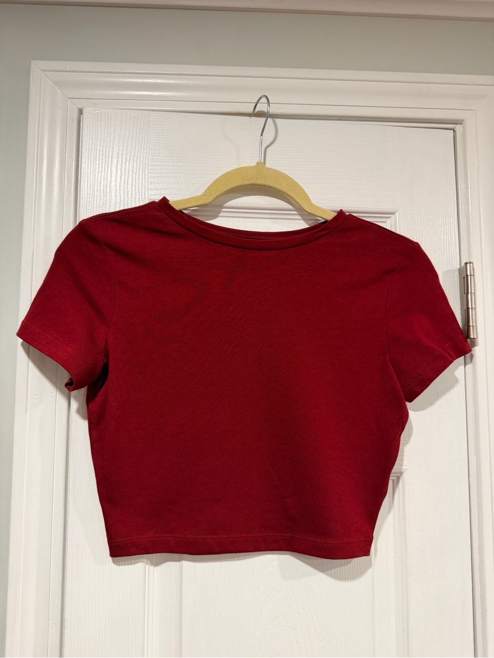NWT Wild Fable Size S Burgundy Cropped Baby Tee Short Sleeve Crew Neck